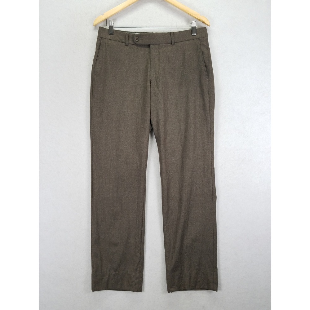 6 East Vitale Barberis Canonico Dress Pants Mens 32 Brown Wool Cashmere Italian